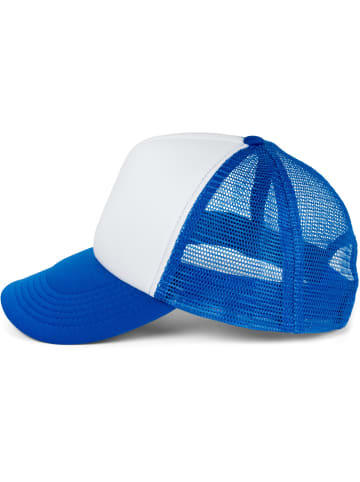 styleBREAKER Mesh Cap in Weiß-Royalblau