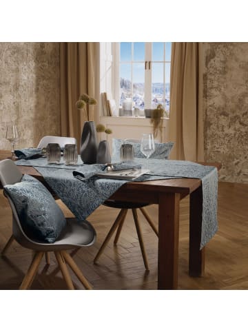 Erwin Müller Jacquard, Baumwollmischung, Gewebt Kissenhülle Malaga in eisblau