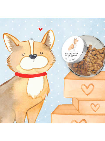 Mr. & Mrs. Panda Dose Langhaar Collie Lebensretter mit Spruch in Weiß