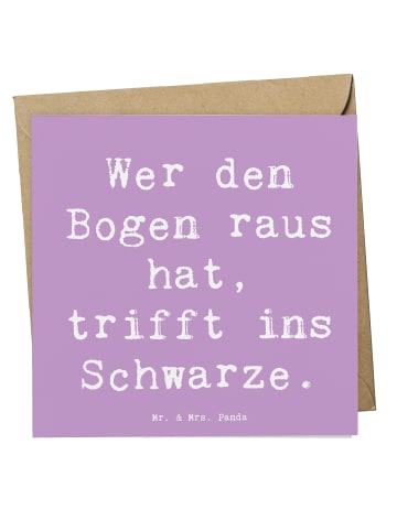Mr. & Mrs. Panda Deluxe Karte Spruch Bogensport Meister mit Spruch in Lavendeltraum