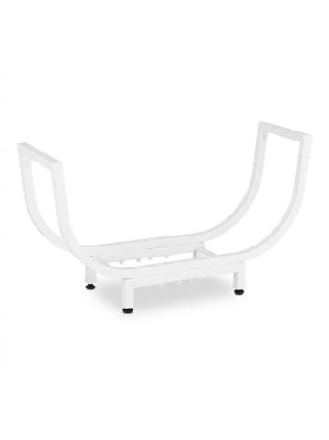 relaxdays Kaminholzregal in Weiß - (B)65 x (H)35 x (T)21 cm