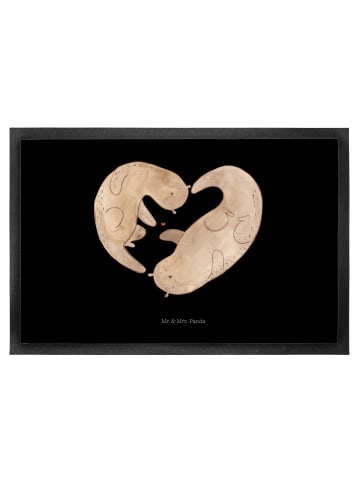Mr. & Mrs. Panda Schmutzfangmatte Otter Herz ohne Spruch in Schwarz