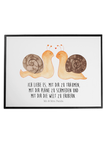 Mr. & Mrs. Panda Schreibtischunterlage Schnecken Liebe mit Spruch in Weiß