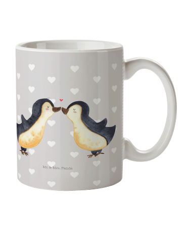 Mr. & Mrs. Panda Kindertasse Pinguin Liebe ohne Spruch in Grau Pastell