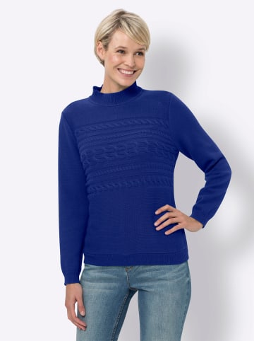 Sieh an! Stehkragenpullover in royalblau