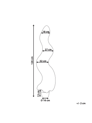 Beliani Kunstpflanze CYPRESS SPIRAL TREE in Grün/Schwarz - (W) 32 x (H) 126 x (L) 32 cm
