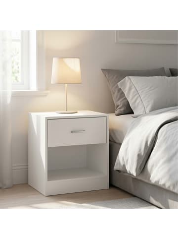 relaxdays 2 x Nachttisch in Weiß - (B)39 x (H)41 x (T)28 cm