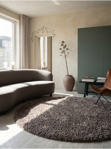 KADIMA DESIGN Teppich Hochflor Shaggy Waschbar Einfarbig RHEIN Strapazierfähig in Taupe