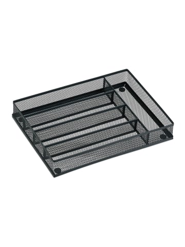 relaxdays Besteckkasten in Anthrazit - (B)23,5 x (H)5 x (T)32 cm