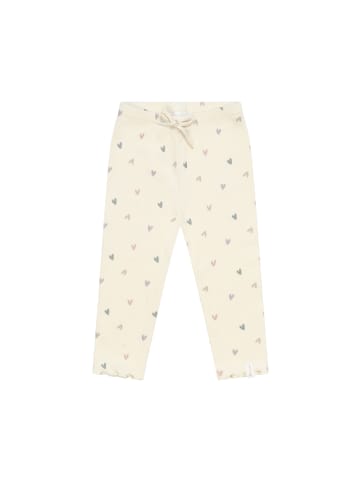 leevje Leggings hearts' mit Schleife aus Bio-Baumwolle in light beige