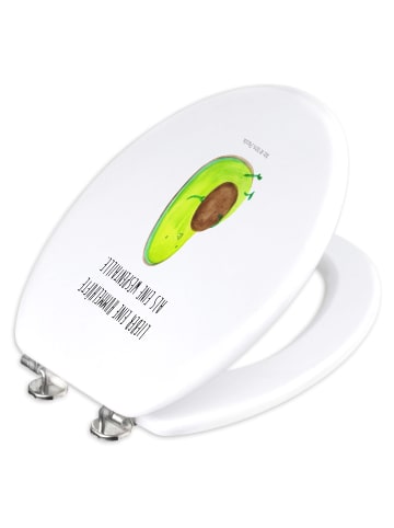 Mr. & Mrs. Panda Toilettendeckel Avocado Pfeifen mit Spruch in Weiß