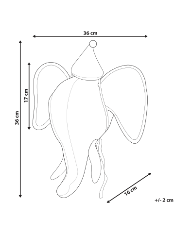 Beliani Wandobjekt BADOU in Grau/Weiß/Schwarz - (W) 36 x (H) 36 x (L) 16 cm