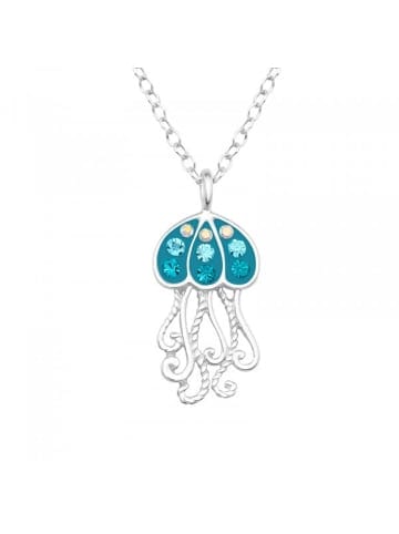 Alexander York Kette mit Anhänger QUALLE in 925 Sterling Silber, 2-tlg. in silber