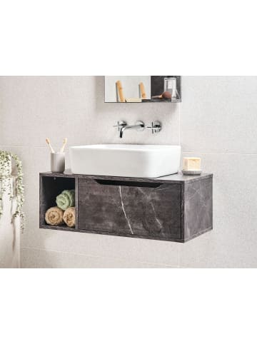 Beliani Waschbeckenunterschrank CASCAVEL in Schwarz - (W) 80 x (H) 28 x (L) 40 cm