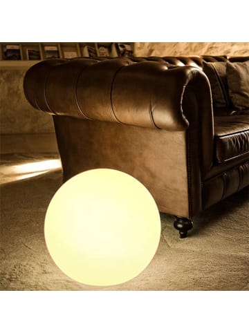 Licht-Erlebnisse Tischlampe EEK F Ø 50 x (H)44 cm in Weiß