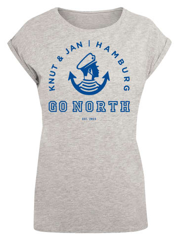 F4NT4STIC T-Shirt Go North Knut Jan Hamburg Knut Jan Hamburg in grau meliert