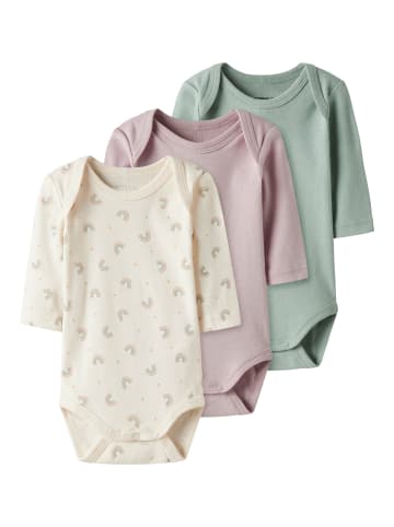 name it Langarmbody 3er Pack NBFBODY JET RAINBOW in jet stream