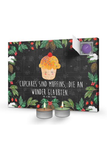 Mr. & Mrs. Panda Duftkerzen Adventskalender Cupcake mit Spruch in Kreidetafel
