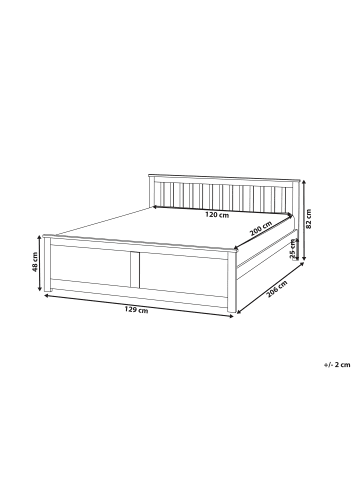 Beliani 3-tlg Doppelbett OLENDON in Weiß