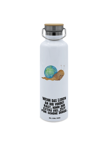 Mr. & Mrs. Panda Trinkflasche Edelstahl Schnecke Sir mit Spruch in Weiß