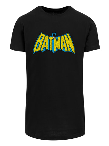 F4NT4STIC Long Cut T-Shirt DC Comics Superhelden Batman Crackle Logo in schwarz