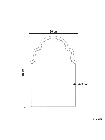 Beliani Wandspiegel TILLAC in Beige - (W) 60 x (H) 90 x (L) 3 cm Vertikal