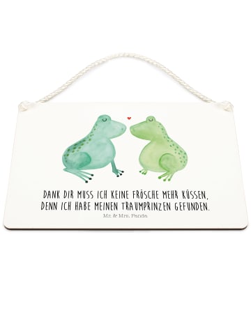 Mr. & Mrs. Panda Holzschild Frosch Liebe mit Spruch in Transparent