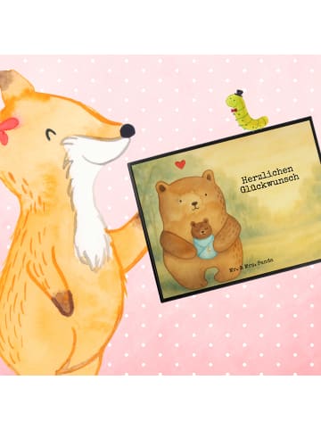 Mr. & Mrs. Panda Schreibunterlage Bär Baby Design mit Spruch in Weiß