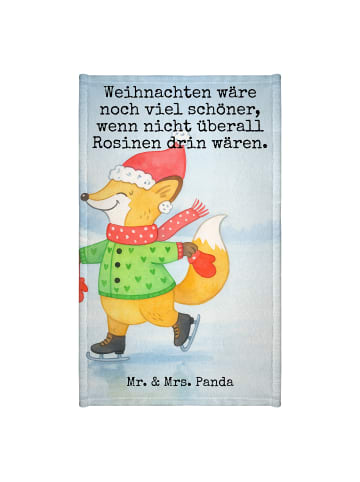 Mr. & Mrs. Panda Gästehandtuch Fuchs  Schlittschuhe Design mit S... in Weiß