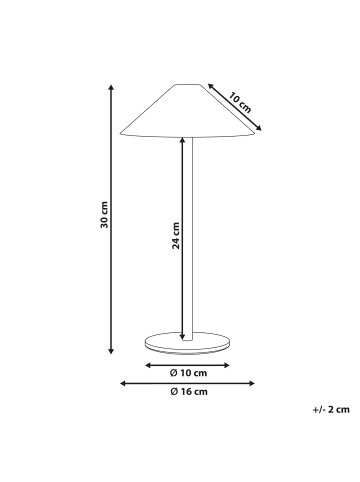 Beliani Tischlampe für den Außenbereich MODJO in Gold - (W) 16 x (H) 30 x (L) 16 cm