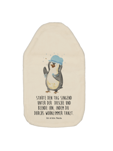 Mr. & Mrs. Panda Wärmflasche Pinguin Duschen mit Spruch in Weiß