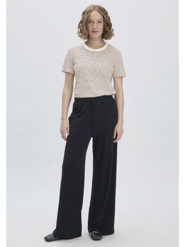 Hessnatur Jersey Hose Wide Leg  in schwarz