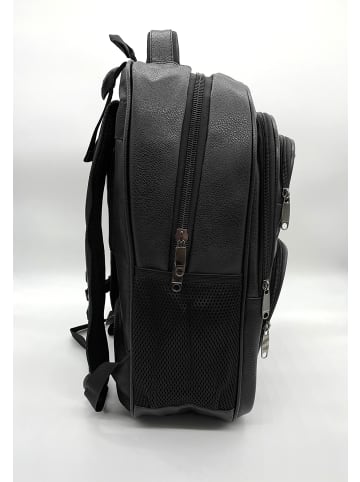 EGOMAXX Kunstleder Rucksack Funktionaler Backpack Wasserabweisendes Design in Schwarz-4