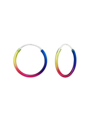 Alexander York Creolen regenbogenfarben in 925 Sterling Silber, 2-tlg. in silber
