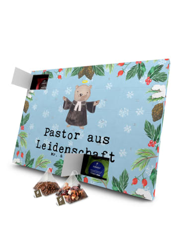 Mr. & Mrs. Panda Tee Adventskalender Pastor Leidenschaft mit Spruch in Eisblau