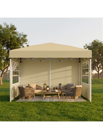 SONGMICS Pavillon Sheld in Beige - (B)300 x (H)260 x (T)300 cm