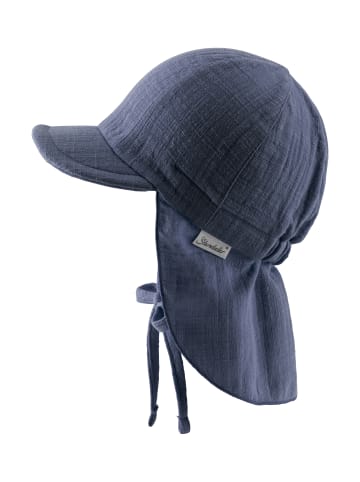 Sterntaler Schirmmütze mit Nackenschutz uni in helles blau