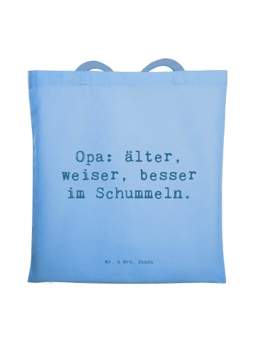 Mr. & Mrs. Panda canvas tasche Spruch Opa Weisheit mit Spruch in Sky Blue