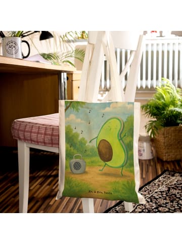 Mr. & Mrs. Panda Shopping Tasche Avocado Tanzen Design ohne Spruch in Weiß