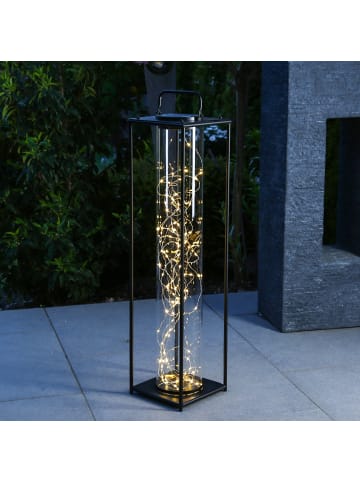 MARELIDA LED Solar Laterne mit Drahtlichterkette H: 79cm in schwarz