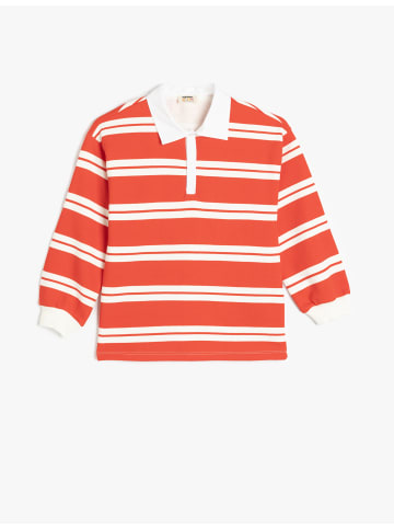 KOTON Sweatshirt in Rot Gestreift