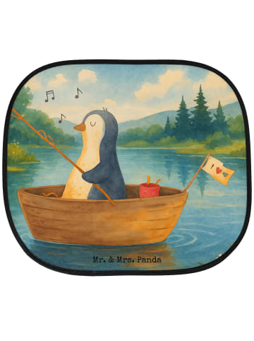 Mr. & Mrs. Panda Sonnenschutz Pinguin Angelboot Design ohne Spruch in Weiß