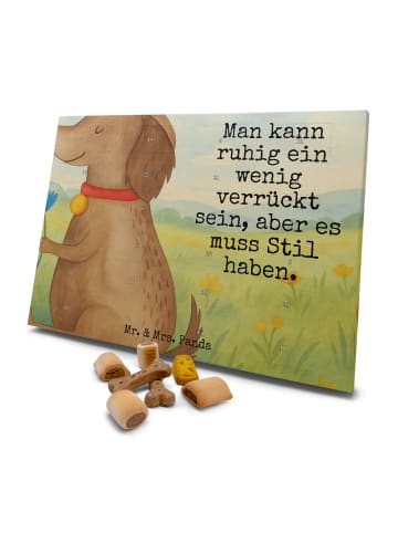 Mr. & Mrs. Panda Hunde Adventskalender Hund Blume Design mit Spruch in Weiß