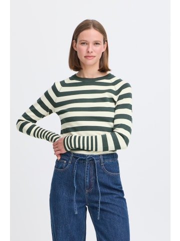 b. young Strickpullover langarm BYMMORLA Tight fit in Green Gables Mix
