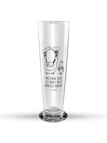 Mr. & Mrs. Panda Bierglas Pinguin & Maus Wanderer mit Spruch in Transparent