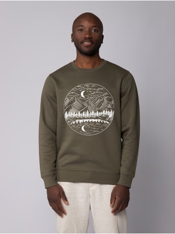 wat? Apparel Sweatshirt Mountains by night in Khaki