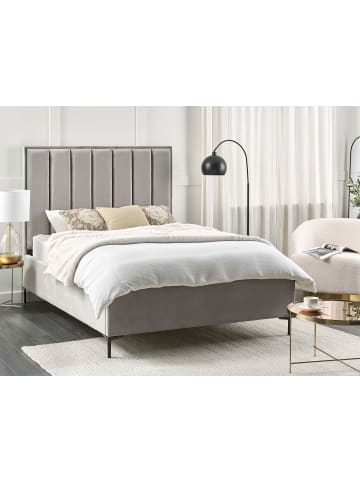 Beliani 2-tlg Doppelbett SEZANNE in Grau/Schwarz