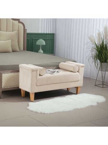 HOMCOM Sitzbank in Beige 115L x 44B x 58H cm