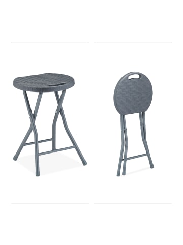 relaxdays 2 x Klapphocker in Grau