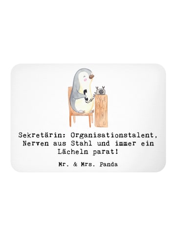 Mr. & Mrs. Panda Magnet Sekretärin Heldin mit Spruch in Weiß